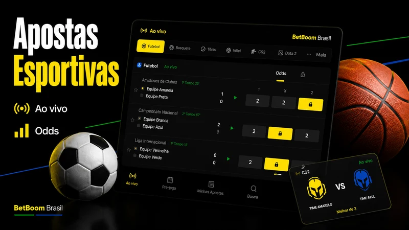 Plataforma de apostas esportivas da BetBoom com futebol e odds ao vivo