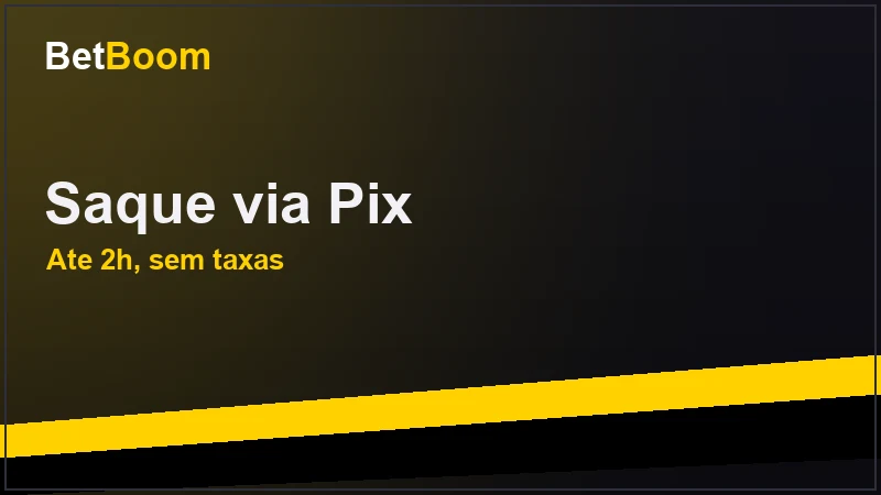 Tela de saque via Pix na BetBoom mostrando valor e chave Pix